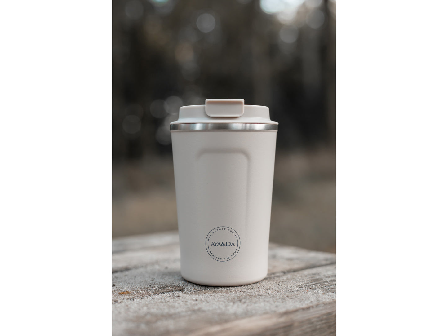 Kop i design, til kopholer i bil - lyseblå med låg